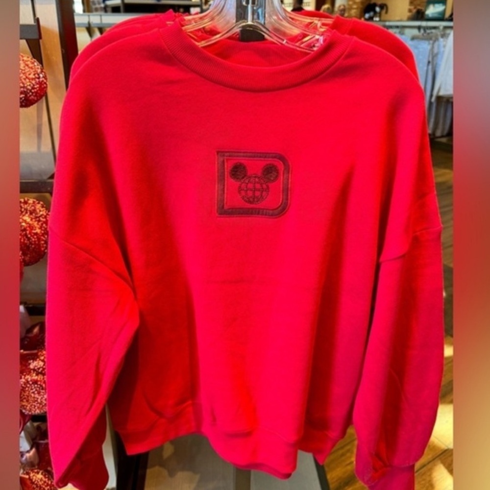 Walt Disney World Disney Parks Red Mickey Logo Crewneck Sweatshirt